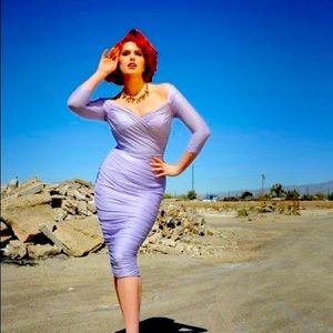 Monica wiggle purple lurex new with tags